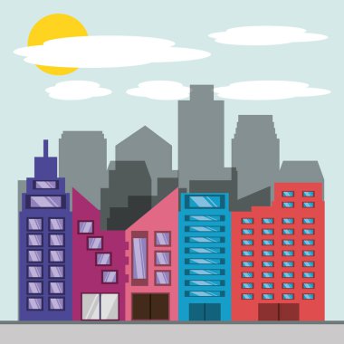 kulelerin bina ile güzel bir şehir