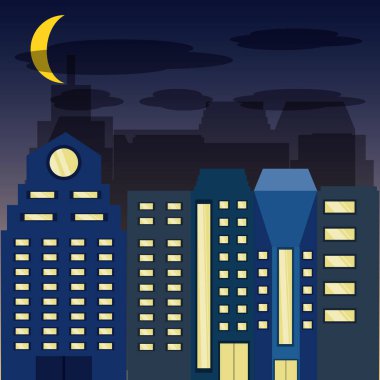 Cityscape buildig gece ile