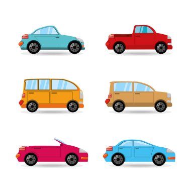 ulaşım araçları değişik renk Icon set