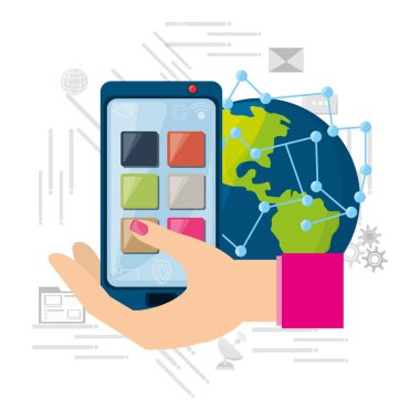 el smartphone kullanarak Internet dünya çapında bağlı.