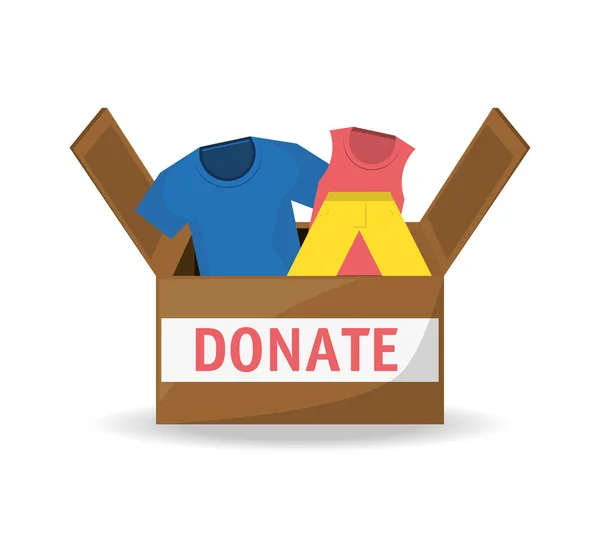 Apoio de doação de roupas para caridade do povo — Vetor de Stock