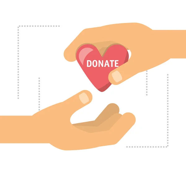 Spendenunterstützungssymbol für wohltätige Zwecke — Stockvektor