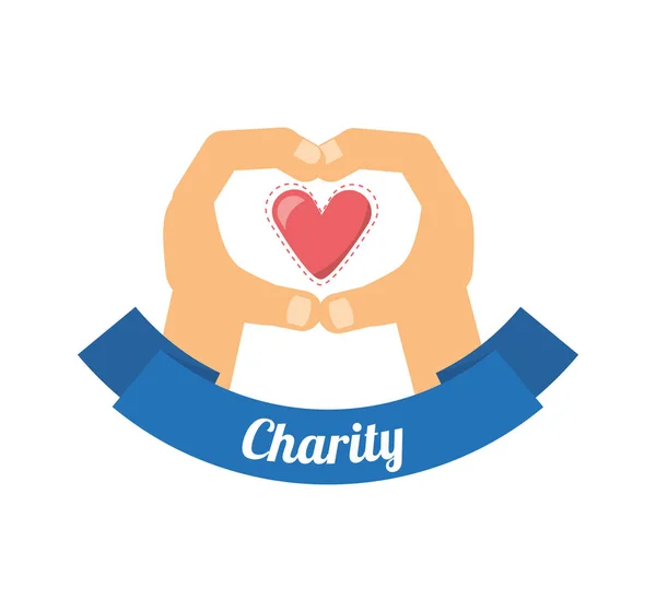 Símbolo de apoio de doação à caridade do povo — Vetor de Stock