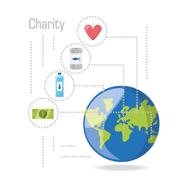 Symbol wsparcia darowizny na cele charytatywne narodu — Wektor stockowy