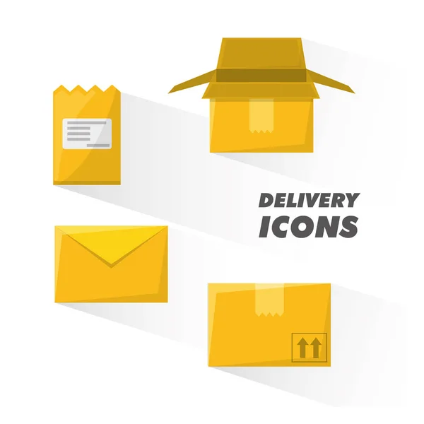 Deivery Service von Box-Paket und Nachricht Informationen — Stockvektor