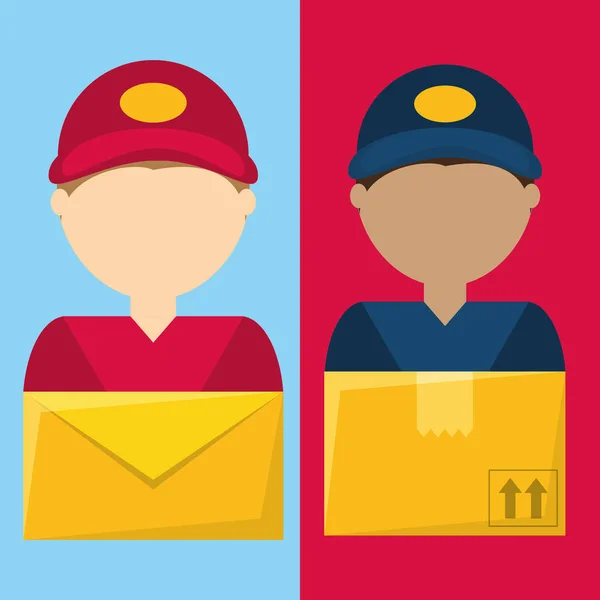 Definir o serviço de entrega de correio para dar — Vetor de Stock