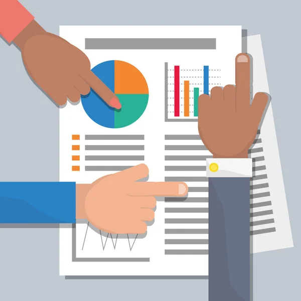 Empresário que verifica o documento financeiro —  Vetores de Stock