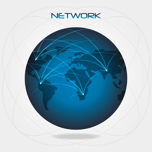 Network globe social connections with date information — Stock Vector