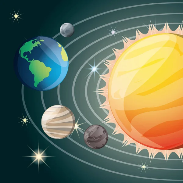 Système solaire dans la galaxie de l'univers — Image vectorielle