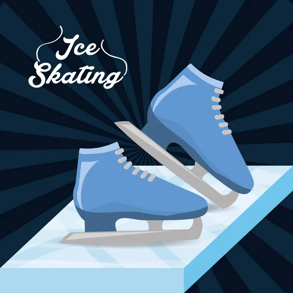 氷の競争にスケートで滑るスポーツ ゲーム — ストックベクタ