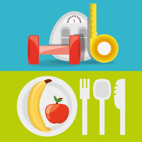 Healthy listyle to diet plan — Stock Vector