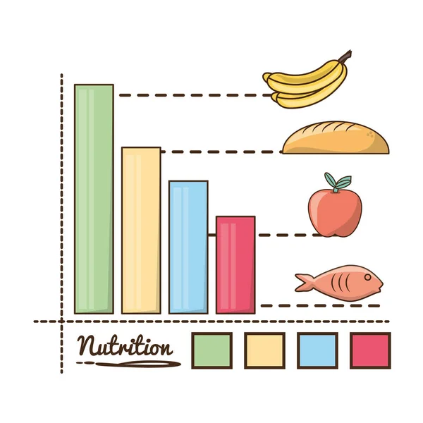 Delizioso cibo sano con ingredienti nutrizionali — Vettoriale Stock