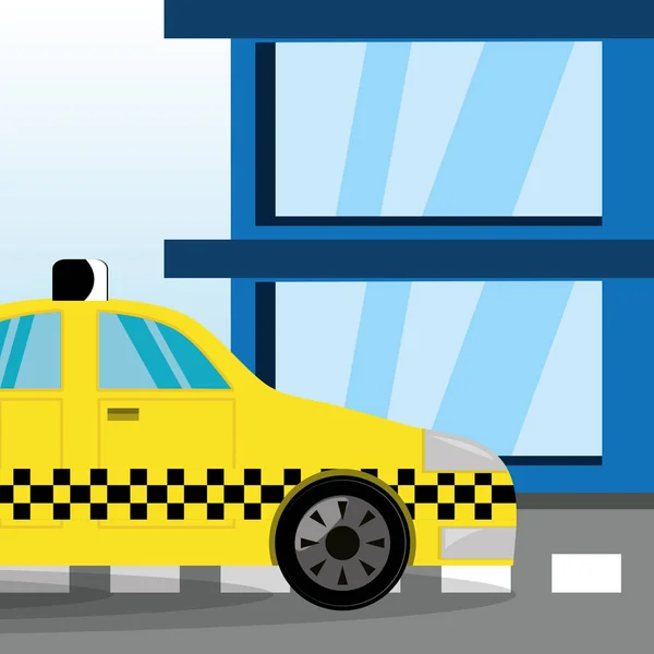 Transport med taxi bil erbjuder en tjänst — Stock vektor