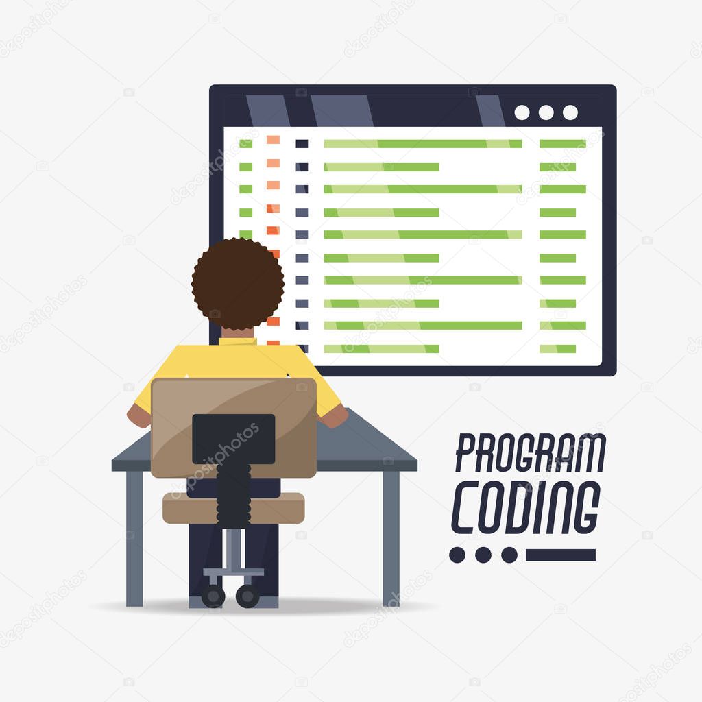 web developer working on computer programming coding