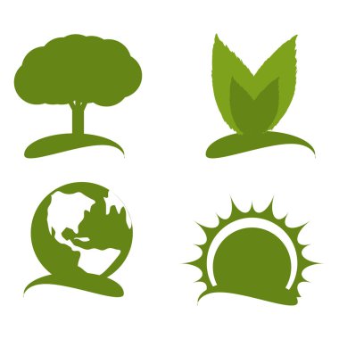 gezegeni koruma yeşil Icon set