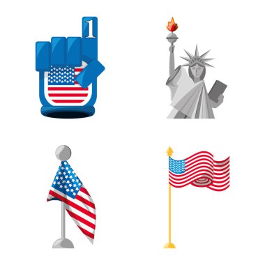 özgürlük, bir numara ve Amerikan bayrakları heykeli