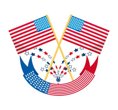 Şerit dekorasyon tasarımı ile Amerikan bayrağı