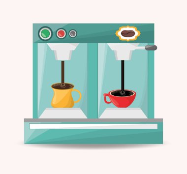 kahve makinesi ile fincan sıcak elektrik