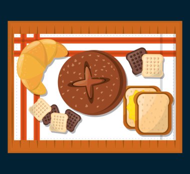 fırın ürünleri ekmek kruvasan tablo üzerinde