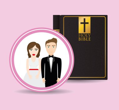 evli çift İncil kartı tebrik almak