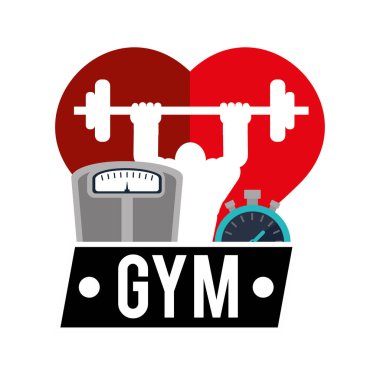 spor salonu kalp adam ağırlık ölçek ve Chronometre