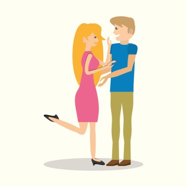 Çift romantik ayakta görüntü