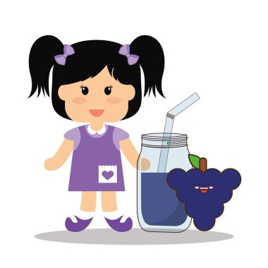 üzüm suyu ile şirin kız