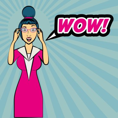 Pop art kadın wow sürpriz