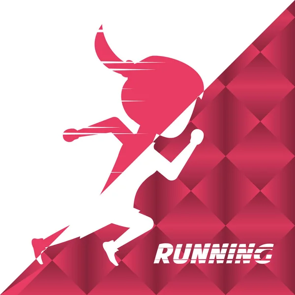 Silhouette athlete woman running in competition championship — Stock Vector