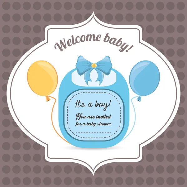 Baby shower card happy invitation — Stock Vector