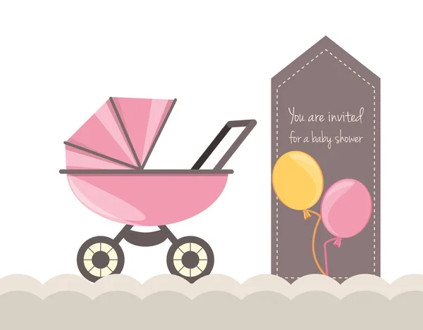 Bebê chuveiro cartão feliz convite —  Vetores de Stock