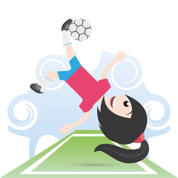 サッカーをしているきれいな女性アスリート — ストックベクタ
