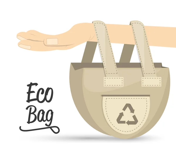 Eco bag products for planet conservation — Stock Vector