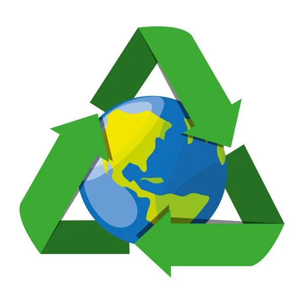 Symbole de recyclage pour la conservation de la planète — Image vectorielle