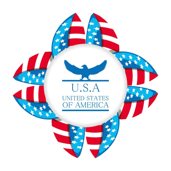 Roztomilý orel s americkým symbolem emblém — Stockový vektor