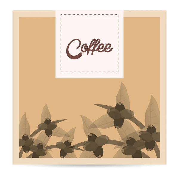 Kawa drzewo fasola natura plakat — Wektor stockowy