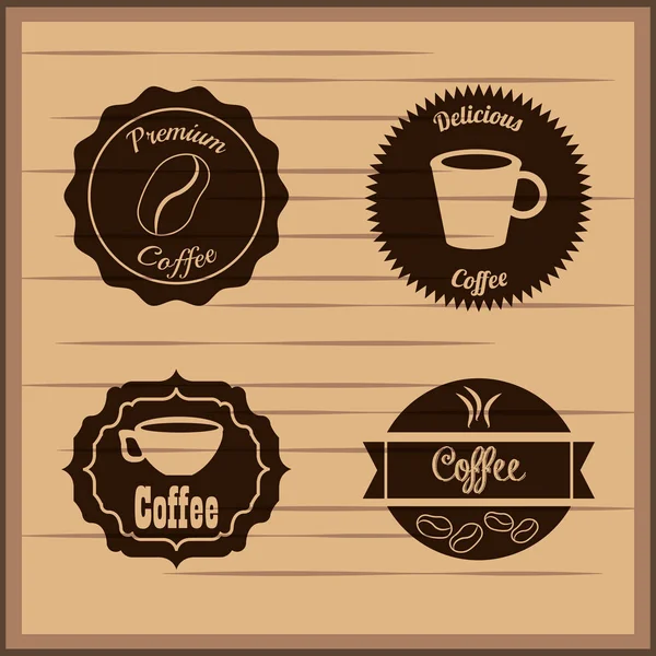 Kawa znaczek emblemat etykiety — Wektor stockowy