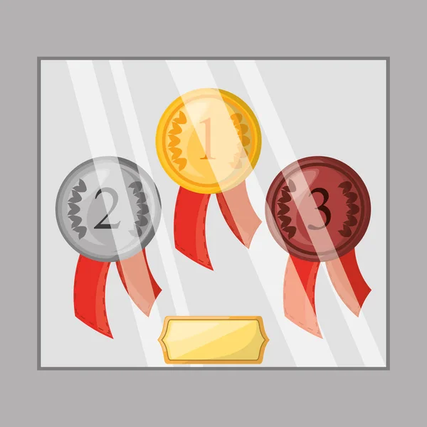 Diferentes medallas para ganar el campeonato en el juego deportivo — Vector de stock