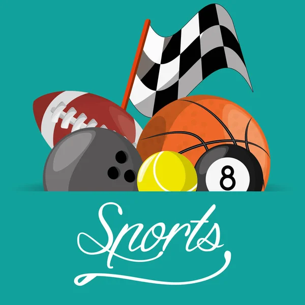 Bolas diferentes para competição de jogo de esporte — Vetor de Stock
