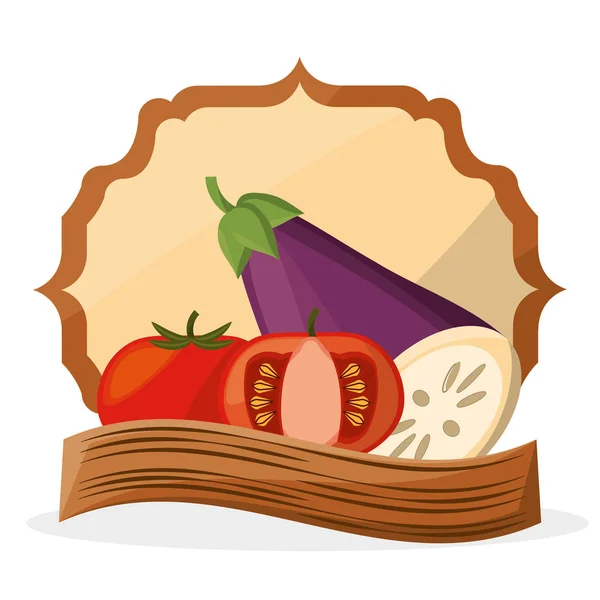 Zöldség friss élelmiszer egészséges poszter — Stock Vector
