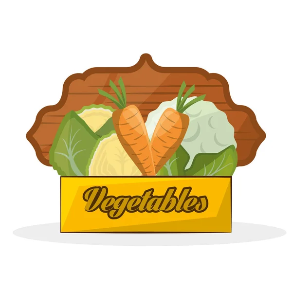 Vegetais nutrição orgânica emblema imagem — Vetor de Stock