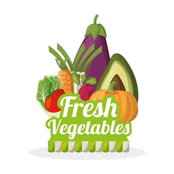 Свіжі овочі харчування їжа зображення — стоковий вектор