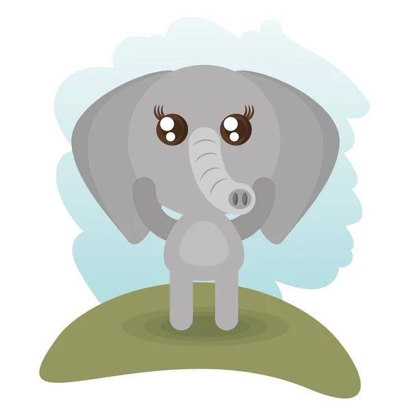 かわいい象の野生動物 — ストックベクタ