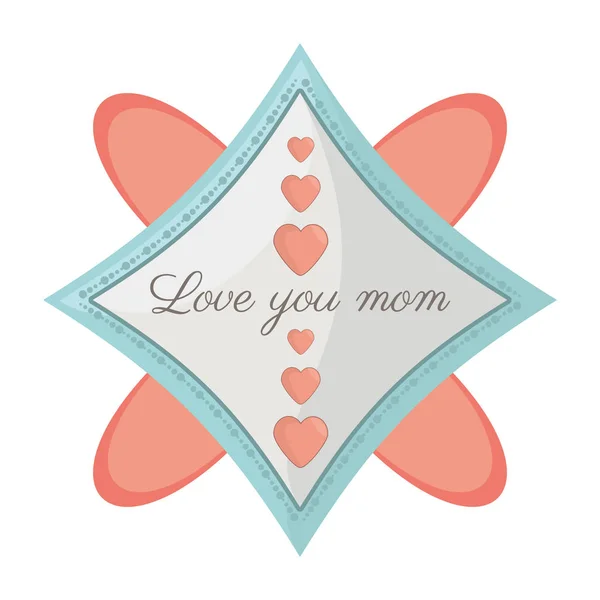 Liebe dich Mama Karte Dekoration Bild — Stockvektor