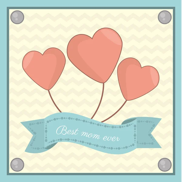 Καλύτερη μαμά ποτέ καρδιά ιπτάμενο μπαλόνι — Διανυσματικό Αρχείο