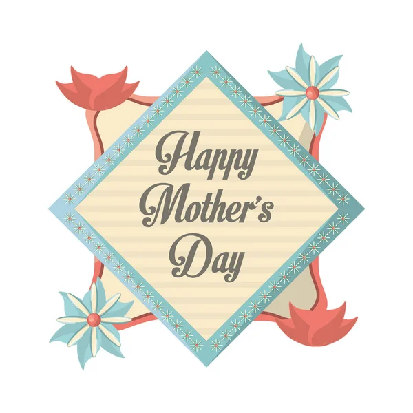Feliz día de las madres flores fiesta celebración — Vector de stock
