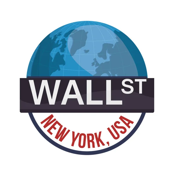 Wall street new york world investment — Stock Vector