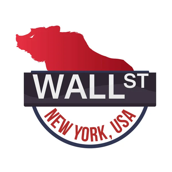 ウォール街のニューヨークのクマ — ストックベクタ