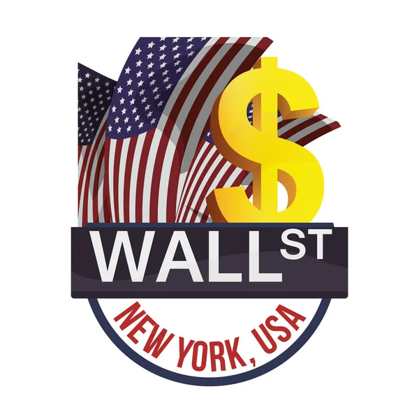 Wall street new Yorku peníze podnikání — Stockový vektor