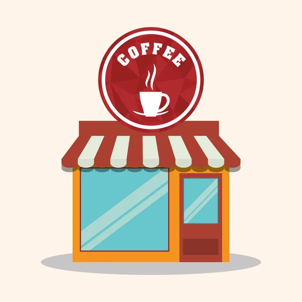 Kahve Dükkanı mağaza Pazar Restoran — Stok Vektör